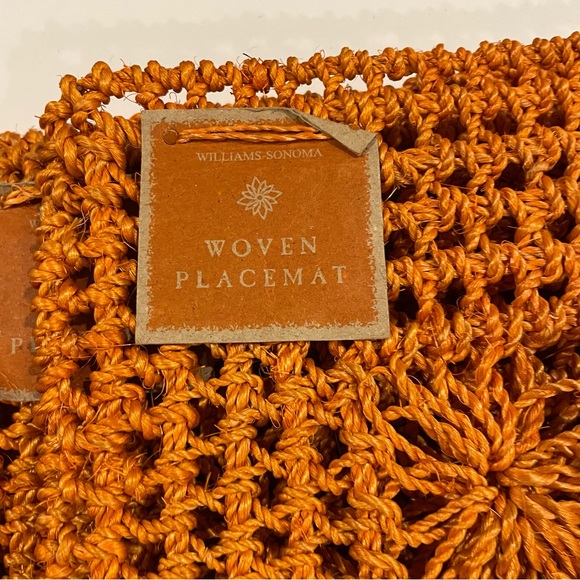 Williams Sonoma jute woven placemats orange NWT set of 4 fall🍁 pumpkin spice - Picture 7 of 8